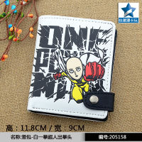 ONE PUNCH-MAN ผู้หญิงผู้ชายการ์ตูนกระเป๋าสตางค์กระเป๋าเงินเหรียญนักเรียนหนัง PU ผู้ถือบัตรเหรียญถุงเก็บแบบพกพาซิปพิมพ์