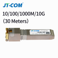 10G RJ45 Copper SFP Transceiver Module 10GBase-Tx Ethernet Gpon Olt Fiber Optic FTTH Compatible with Cisco/Mikrotik Switch 30m