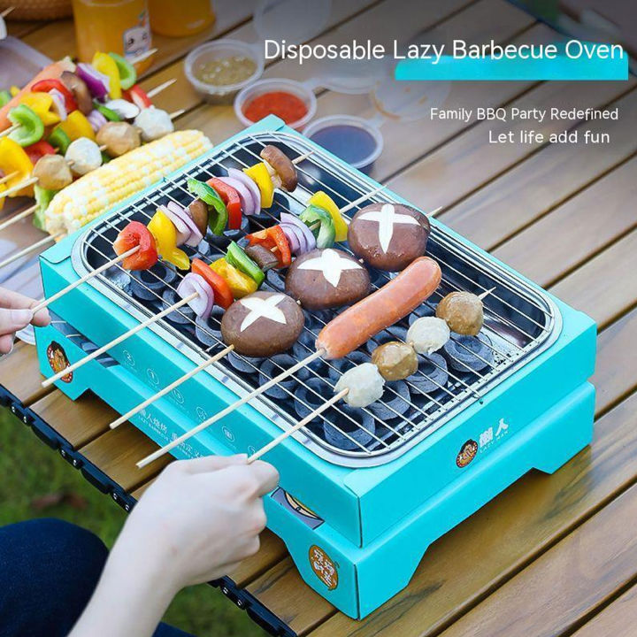 1pc Disposable Bbq Grill Rack Smokeless Portable Indoor/outdoor