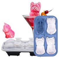 Bulldog Ice Molds Ice Cube Tray Moulds To Make Lovely 3D DIY Drink Ice Coffee Juice Cocktail Bear Silicone Dropshipping