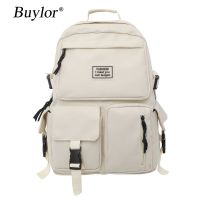 【jw】❂ﺴ Buylor Grande Capacidade Student Schoolbag com Fivela de Inserção Mochila Viagem para Laptop Homens e Mulheres Pequena