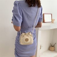 Hot Sale Rattan Woven Women Straw Bag Handbag Knit Summer Beach Woman Shoulder Messenger Khaki Beige Bags Fashion Creative