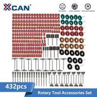 XCAN 423pcs Abrasive Polish KitSanding BandsFiber Wire BrushStainless Steel Wire Brush Wheel for Dremel Rotary Tools