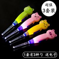 High efficiency Original 3 sets of cartoon luminous ear picks flashlight for ear digging with light visible ear picks for adults and children luminous ear picks