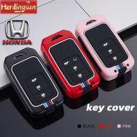 Hardingsun เคสฝาครอบกุญแจฮอนด้าอะลูมินัมอัลลอยที่ใส่อุปกรณ์ป้องกัน Kunci Remote Mobil สำหรับ Honda Civic ไฟรถยนต์ Brio BRV Accor