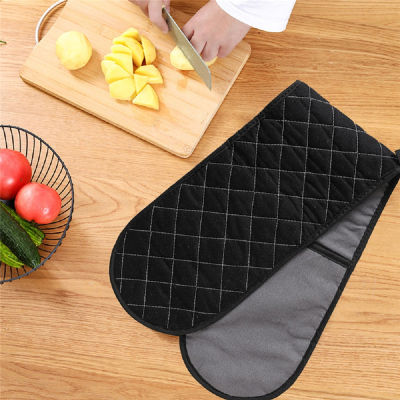 Heat Resistant Oven Gloves Non-Slip Silicon Grip Double Oven Glove Oven Mitt Potholder for Home Cooking High Temperature Gloves