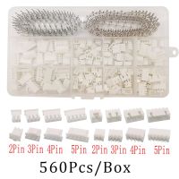 560Pcs XH2.54mm Electrical Wire Male/Female Housing Pin Header Crimp Terminal Wire Connector Kit JST XH2.54mm 2/3/4/5Pin Adapter