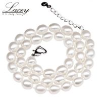 Real Natural freshwater pearl necklace jewelry for women,long white pearl necklace 50cm fine jewelry mother birthday gift