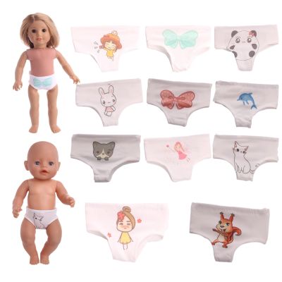 Cute Pattern Underwear Panties for American 18 Inch Girl Doll and 43 cm New Born Baby Doll Clothes Accessories Our Generation