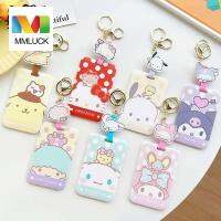 MMLUCK Pochacoo Kuromi ซองใส่บัตร Cinnamoroll คิตตี้แมวทำนอง Sampul Kartu แบบพกพากรณีบัตรการ์ตูนเครดิตไอดีการ์ดนักเรียน