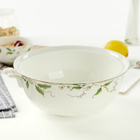 Tangshan Bone China Lotus soup pot high foot big soup bowl soup plate with cover ceramic soup bowl big soup basin soup pot