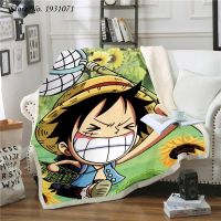 Popular Anime One Piece 3D Printed Fleece Blanket for Beds Thick Quilt Fashion Bedspread Sherpa