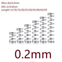 20pcs/lot  0.2mm 0.2*2/3/4/*L Stainless steel compression spring length 5-50mm Food Storage  Dispensers