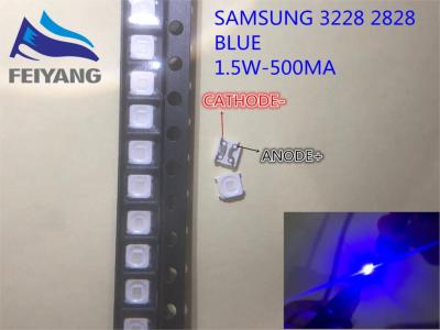 500ชิ้นล็อต SMD LED 3228 3V สีน้ำเงิน2828 1.5W พลังงานสูงสำหรับ Samsung backlights