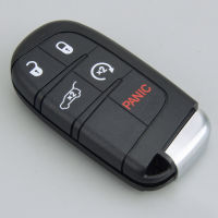 5ปุ่มระยะไกลสมาร์ท Keyless Key Fob กรณีเชลล์เหมาะสำหรับรถจี๊ปแกรนด์เชโรกีไครสเลอร์300 Dodge Charger 2014 2015-2018สีดำ