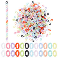 1Box 960pcs Acrylic Linking Ring 12 Colors Opaque Open Link Rings Small Twist Curb Chains Quick Link Connectors for Earring Necklace Glasses Chain Bag Purse Lanyard DIY Craft Making 16x10mm