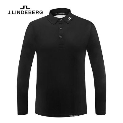 CODTheresa Finger [J.LINDEBERG] GOLF Long-Sleeved T-Shirt Mens Spring Summer New Top Clothing Quick-Drying Sports Jersey polo Shirt Men Style