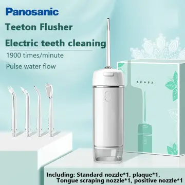  Panasonic Professional Water Flosser for Braces, 2-in-1  Cordless, Portable Oral Irrigator with Jet Nozzle & Tuft Brush, EW1213A,  White