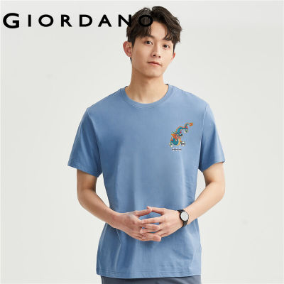 GIORDANO Men Li Jia Series T-Shirts Short Sleeve Summer Tee Crewneck 100% Cotton Art Print Fashion Casual Tshirts 91093043 vnb