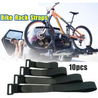 10 Pieces Adjustable Bike Rack Straps Bicycle Wheel Stabilizer Straps Hook and Loop Cable Cord Tie Downs Yoga Mat Bundle Straps