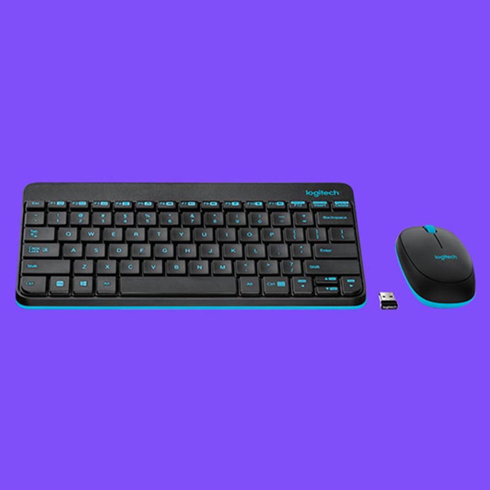 Black Logitech MK245 USB Nano Wireless 1000DPI Mini Keyboard Mouse Set 