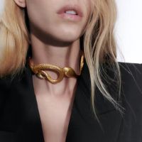 Metal Carved Snake Neck Collar Choker Necklace for Women Irregular Punk Hip Hop Statement Necklace Party Jewelry Fashion Chain Necklaces