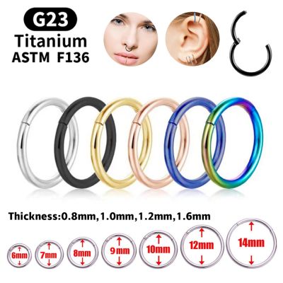 G23 Titanium Nose Rings Mixed Color Body Clips Hoop For Women Men Cartilage Piercing Jewelry Segment Lip Ear L Ring Hoop