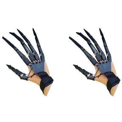 2Pcs Halloween Articulated Finger Gloves Flexible Funny Halloween Costume Party Ghost Claw Halloween Props Hand Model -4