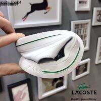 รองเท้าส้นแบน Lacoste รุ่น jinchuannb4 พร้อมส่ง - รองเท้าส้นแบนหนังแบบสลับสีขาวสำหรับสุขภาพและความสบายในการใช้งานประจำวัน