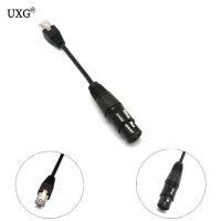 FTP 4P Cat5e XLR 3 Pin Female to RJ45 Male Network Connector Adapter Converter Cable 15cm