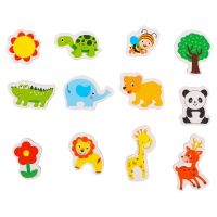 12pcs Colorful 3D Novelty Animals Wooden Cartoon Fridge Magnet Sticker