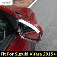 Rearview Mirror Rain Eyebrow Eyelid Frame Cover Kit Trim ABS Chrome Accessories Exterior For Suzuki Vitara Escudo 2015 - 2019