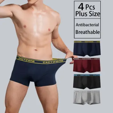 4PCS Men Breathable Boxer Panties Loose Cotton Antibacterial