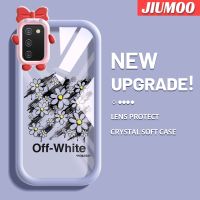 JIUMOO เคส M02s A03s A02s ปลอกสำหรับ Samsung ลายดอกไม้ขนาดเล็กแฟชั่นสีสันสดใสน่ารักมอนสเตอร์ตัวน้อยเลนส์กล้องถ่ายรูปแบบนิ่มกันกระแทกแบบใสเคสมือถือเรียบง่ายฝาครอบป้องกันซิลิโคนเคสความคิดสร้างสรรค์โปร่งใส