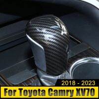 สติกเกอร์ตกแต่งแต่งรถสำหรับ Toyota Camry 70 XV70 2018-2021 2022 ABS 2023คาร์บอนเกียร์เปลี่ยนเกียร์ปลอกหุ้มหัวไม้กอล์ฟ