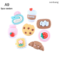 ?SEN? 5ชิ้นชิ้นชิ้นผลไม้น่ารักเชือกเรซินอุปกรณ์เสริม DIY ครีมเจลเคสโทรศัพท์สำหรับอาหารและเล่นตู้เย็นแพคเกจวัสดุ