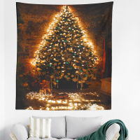 Color Christmas tree print tapestry Christmas decoration background cloth 1 piece