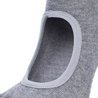 ถุงเท้าโยคะ Half Toes Breathable Open Instep Non Slip Soft Skin Friendly Combed Cotton Barre Pilates Socks