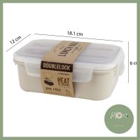 Double Lock กล่องใส่อาหารกลางวัน Lunch Box รุ่น 1238 พร้อมช้อนส้อมและที่เก็บในกล่อง มาแรง ร้าน PP702