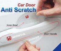 สติกเกอร์เรซิ่น กันกระแทก ที่เปิดประตู ชุด 8 ชิ้น ครบ 4 ประตู โลโก้ฮอนด้า HONDA Car Door Handle Protector Cover Inner for  Jazz City BRV CRV HRV Accord Civic