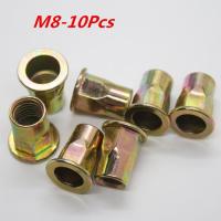 10pcs/lot M8 Rivet Nut carbon steel Flat head hex rivet nut Insert nut Blind rivet Rivnut free shipping