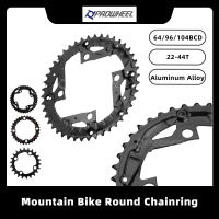 PROWHEEL จักรยานเสือภูเขา6496104BCD รอบ Chainring 22ครั้ง24ครั้ง30ครั้ง32ครั้ง40ครั้ง42ครั้ง44ครั้งเฟืองเหล็กโลหะผสม Chainwheel แผ่นฟันส่วน