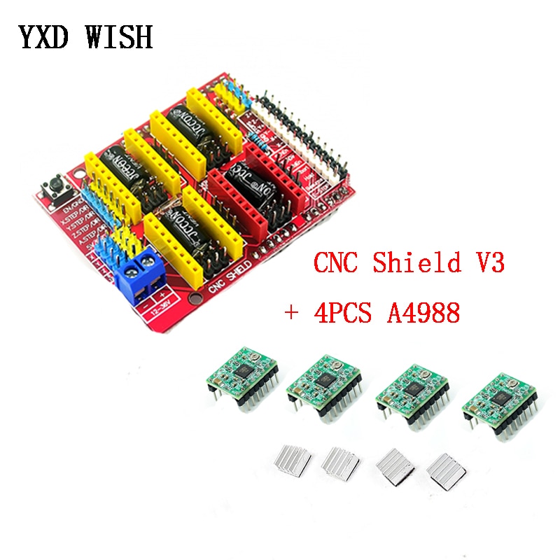 V3 Engraver 3D Printer New CNC Shield Expansion Board A4988 Driver for Arduino 
