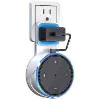 【❈】 wcawso SPORTLINK Outlet Wall Holder Stand สำหรับ Echo Dot 2nd Generation Wall Mount Bracket พร้อมสายสั้นรองรับ JP Plug Black