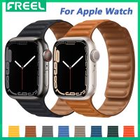 FREEL สายหนังสำหรับ Apple Watch Band 45มม. 41มม. 44มม. 40มม. 42มม. smart watch 8 38มม. Magnetic Loop สร้อยข้อมือ Series 3 5 4 SE 6 7 8 สาย