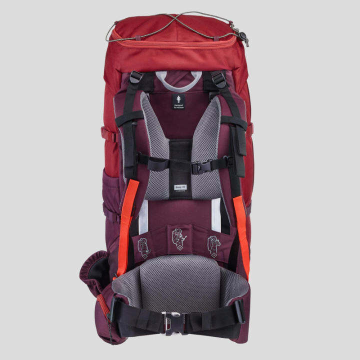 พร้อมส่ง-เป้สะพายหลังสำหรับเทรคกิ้งบนภูเขา-women-s-trekking-backpack-50l-mt100-easyfit