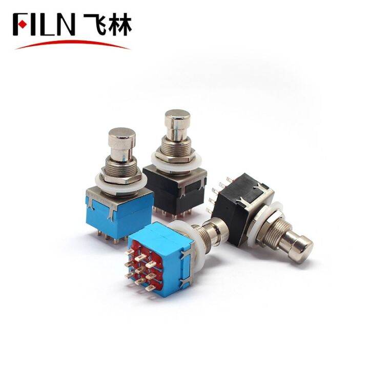 9 pin Guitar Effects Pedal Box Stomp Foot Latching 3PDT Switch True