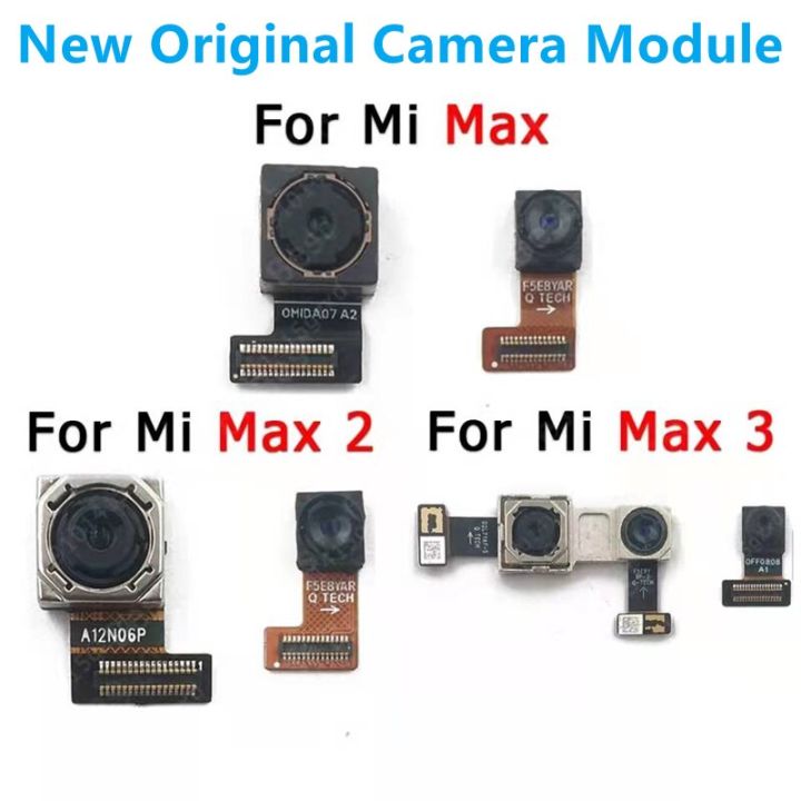 กล้องด้านหน้าด้านหลังของแท้เหมาะสำหรับ Xiaomi Mi Max 2 3 Max2 Max3ด้านหลังหน้าผากเซลฟี่หันหน้าไปทางโมดูลกล้องอะไหล่ชิ้นงอสำหรับเปลี่ยน