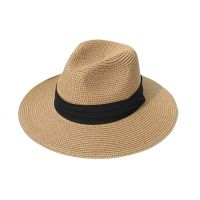 Traditional Jazz Top Boutique Fedora Straw Hat Spring Summer Leisure Sunshade Sun Panama Hat For Women