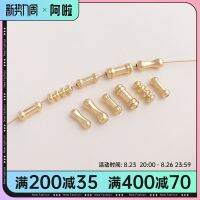 ชุบทอง14 K ตรงเอวลูกปัดไม้ไผ่หลุมฟักทองอุปกรณ์กำไล Diy GuanZhu